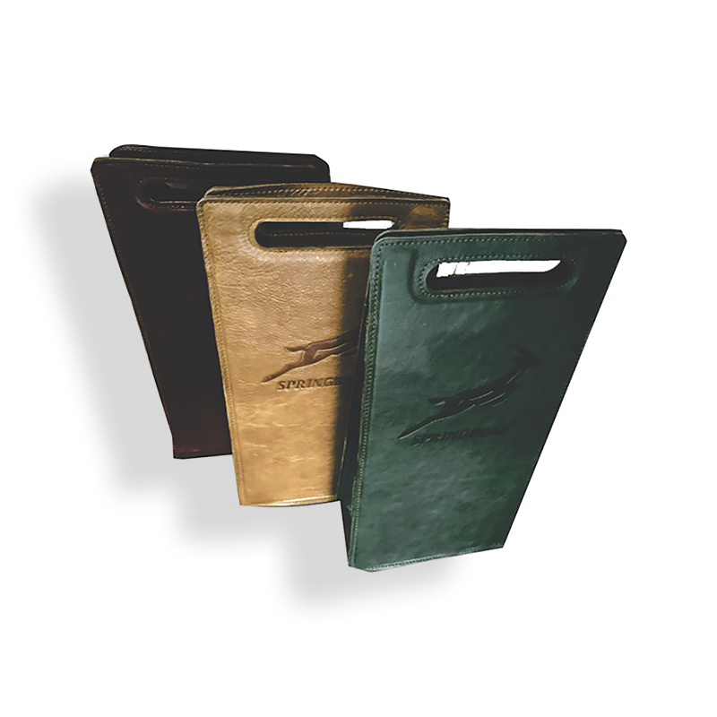 Springboks Twin Bottle Leather Wine Carrier