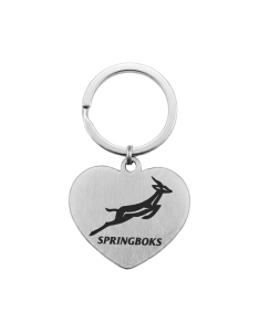 Stainless Steel Springbok Heart Keyring 3mm