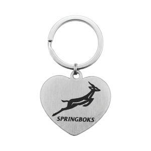 Stainless Steel Springbok Heart Keyring 3mm