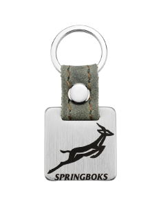 Stainless Steel Springbok Square Keyring 3mm
