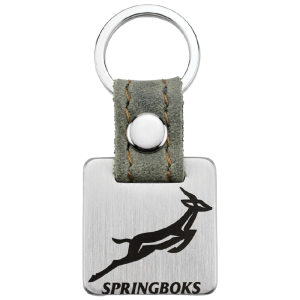 Stainless Steel Springbok Square Keyring 3mm