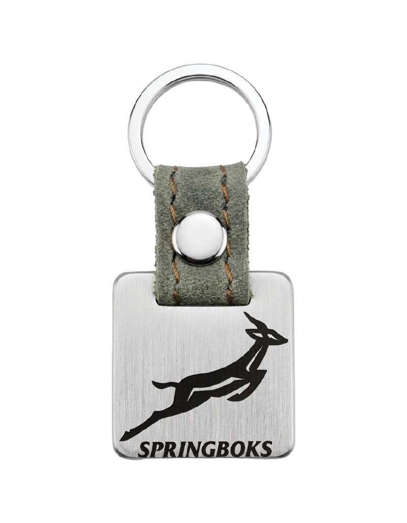 Stainless Steel Springbok Square Keyring 3mm